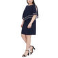 Plus Size MSK Split Sleeve Rhinestone Trim Double Overlay Dress - image 4