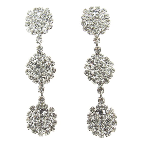 Rosa Rhinestones Clear Rhinestones Circle Links Drop Earrings - image 