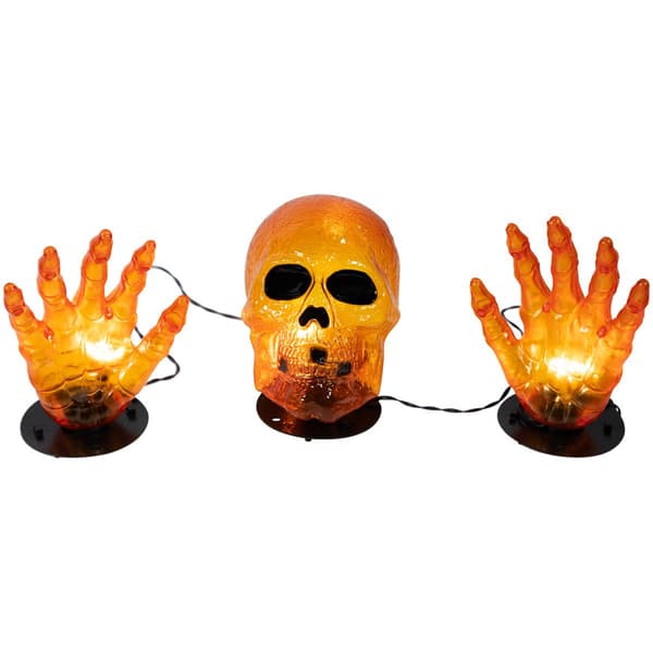 Northlight Seasonal 8.5in. Skull & Hands Outdoor Halloween Decor - image 