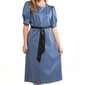 Womens Emma & Michele Puff Sleeve Print Knit Dress w/Belt - image 3