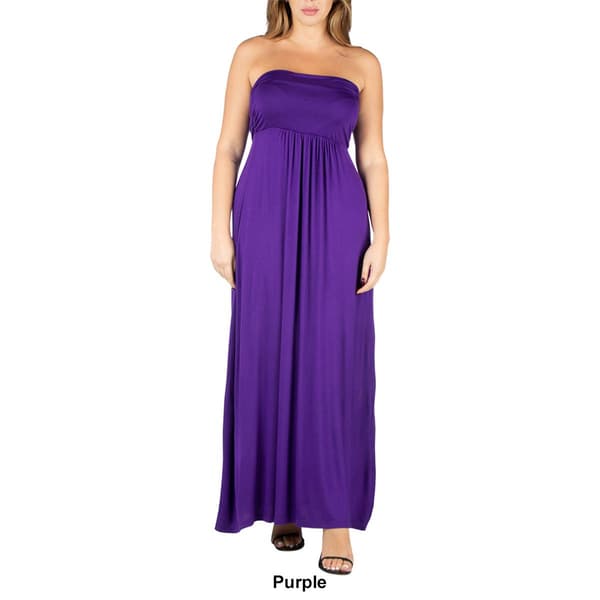 Plus Size 24/7 Comfort Apparel Strapless Maxi Dress