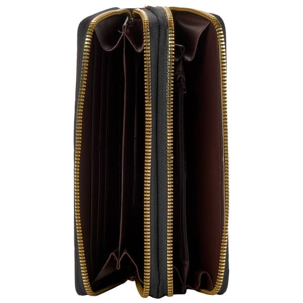 Womens Deluxity Quilted Double Zip Wallet