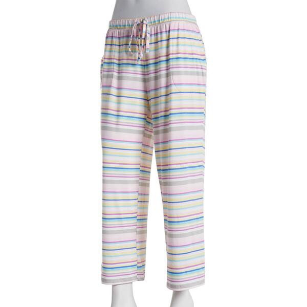 Womens MUK LUKS&#40;R&#41; Rainbow Stripe Wide Leg Cloud Capri Pajama Pants - image 