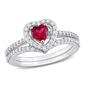 Gemstone Classics&#40;tm&#41; 10kt. White Gold Ruby Heart Bridal Set - image 1