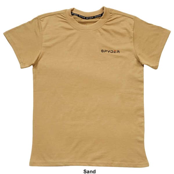 Mens Spyder Ribbed Crew Neck Solid Short Sleeve Tee