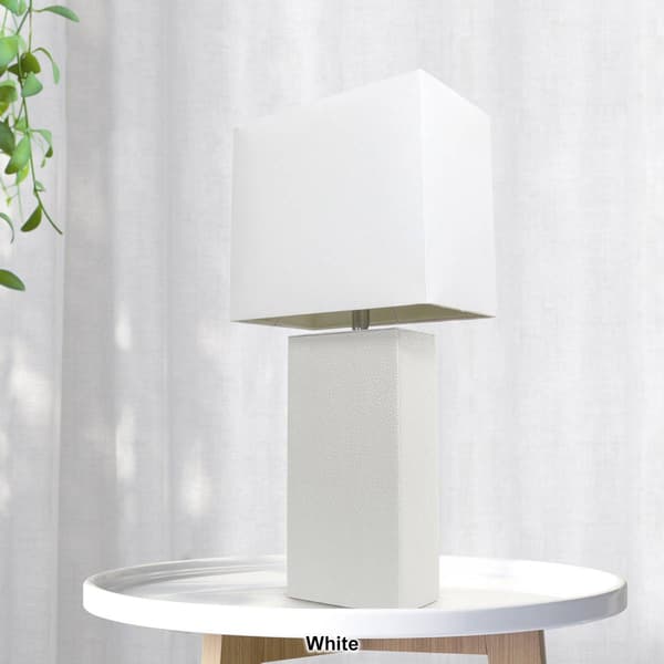 Lalia Home Lexington 21in. Leather Base Modern Home Table Lamp
