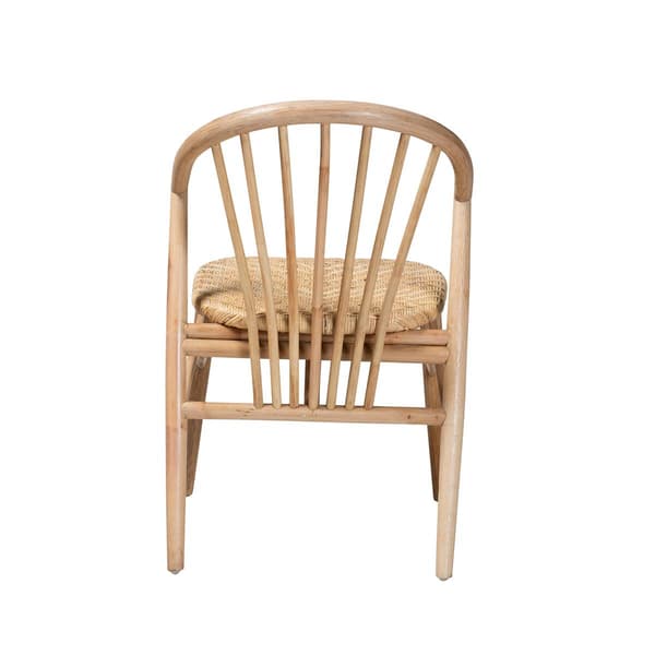Baxton Studio Kobe Natural Brown Wood & Rattan Dining Chair