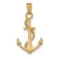 Gold Classics&#40;tm&#41; 14k. Polished Anchor & Rope Pendant - image 1