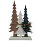 3 Trees Tabletop Decor with Bells/Berries/Greens - image 1