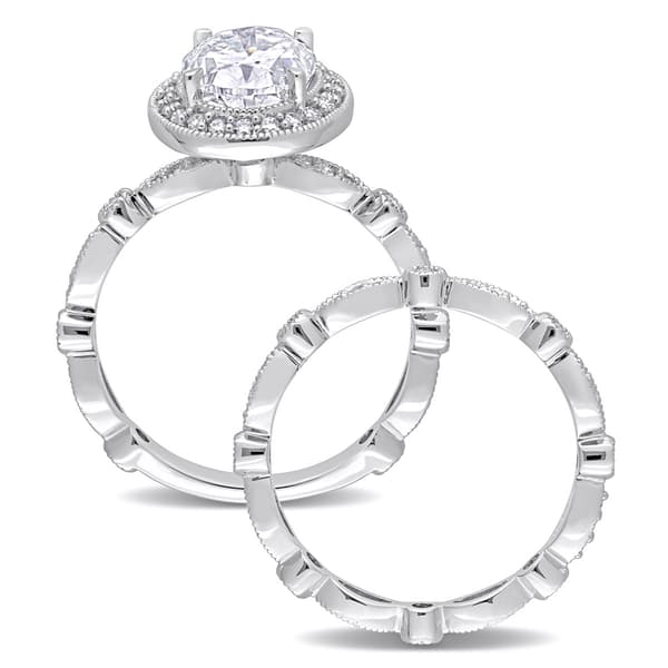 Gemstone Classics™ 10kt. White Gold 2 3/5ctw. Moissanite Set