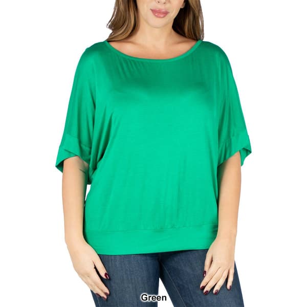 Plus Size 24/7 Comfort Apparel Dolman Sleeve Tunic