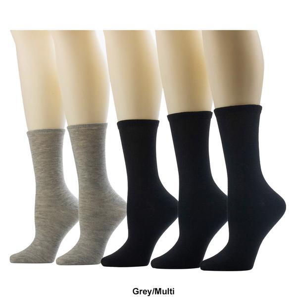 Womens Cuddl Duds® 5pk. Heather Crew Socks - image 