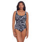 Plus Size Longitude Panel Scoop Neck Swim Tank Top - image 1