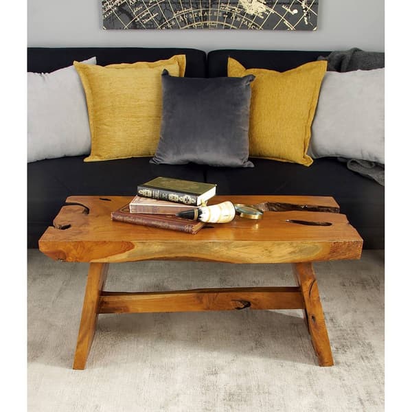 9th & Pike® Brown Teak Wood Contemporary Coffee Table