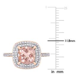 Gemstone Classics™ 14kt. Rose Gold Halo Morganite Ring