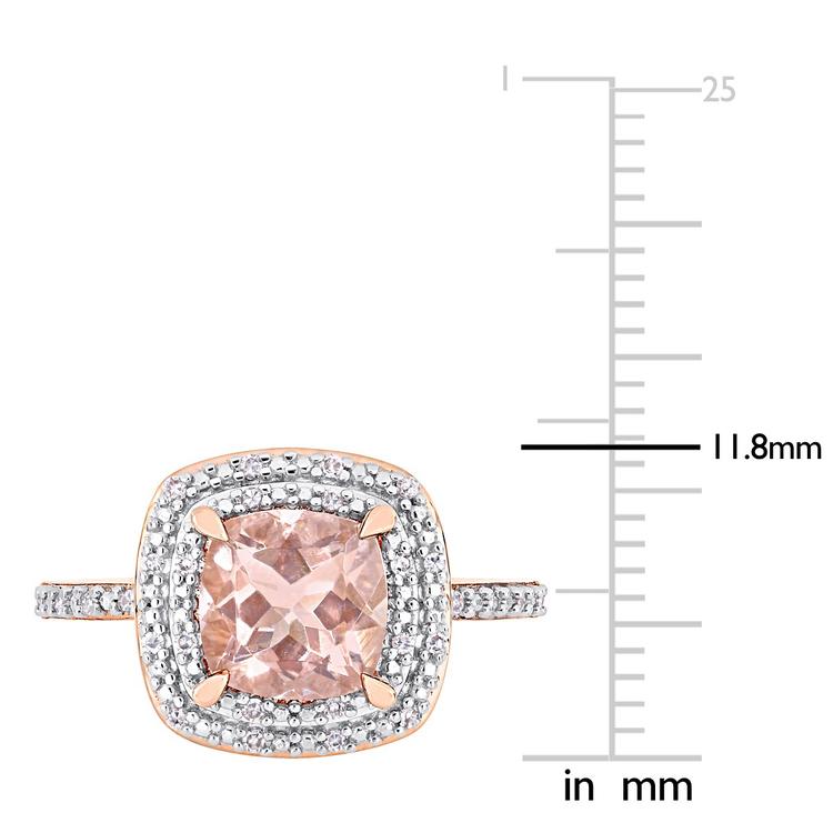 Gemstone Classics™ 14kt. Rose Gold Halo Morganite Ring