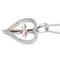 Nova Star® Two-Tone Lab Grown Diamond Cross Heart Pendant - image 2