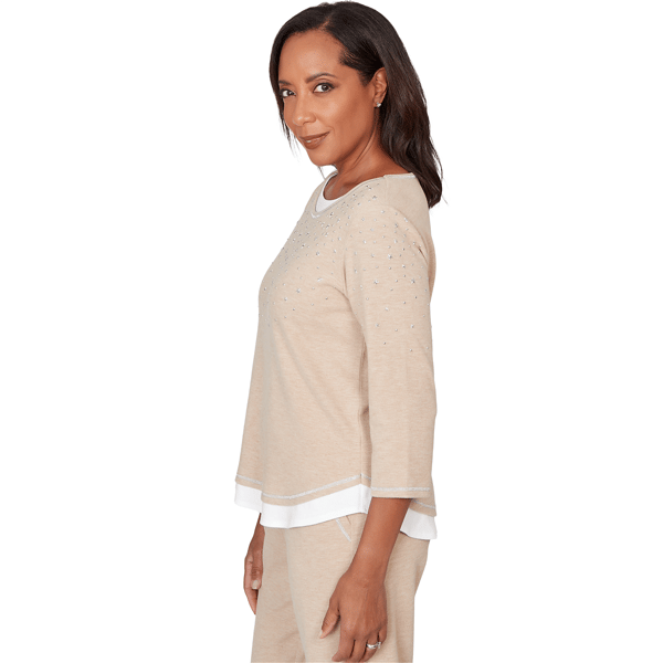 Petite Alfred Dunner Comfort & Joy Star Embellishment Blouse