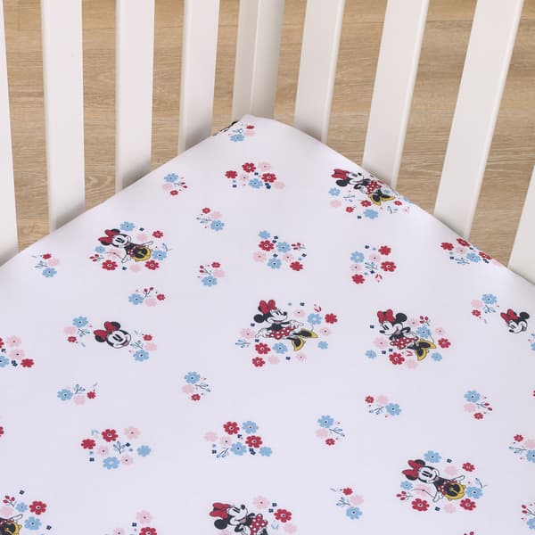 Disney Minnie Mouse Floral Mini Fitted Crib Sheet