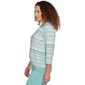 Womens Hearts of Palm Fresh Start 3/4 Sleeve Stripe Blouse - image 4