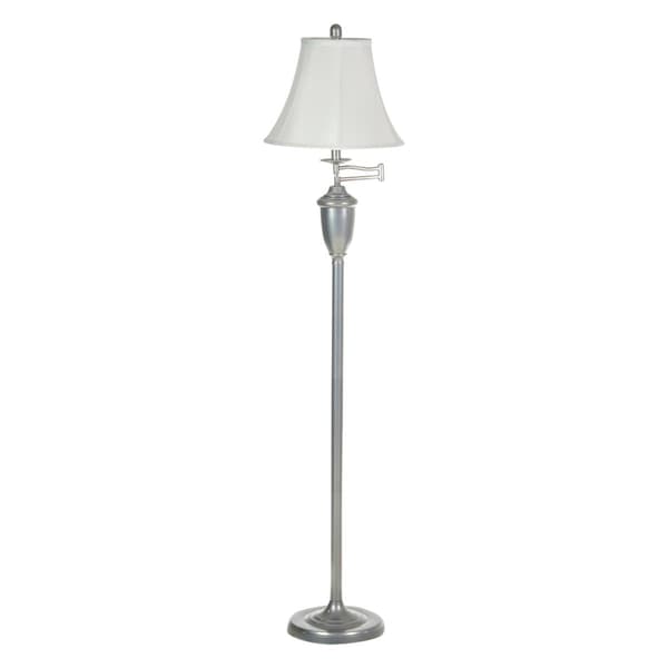 Fangio Lighting Swing Arm Floor Lamp with Soft Shade