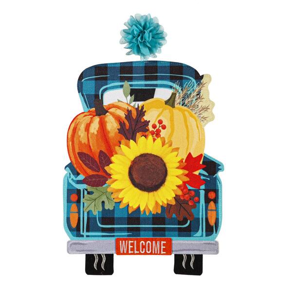 Evergreen Fall Plaid Truck LED Window Decor - image 