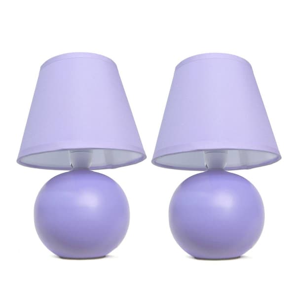 Simple Designs Mini Ceramic Globe Table Lamp - Set of 2
