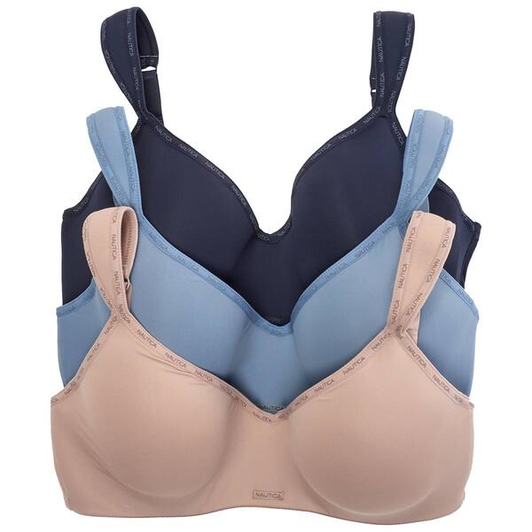 Plus Size Nautica 3pk. Hidden Wire Lightly Lined Bras NT2783-3PKR - image 