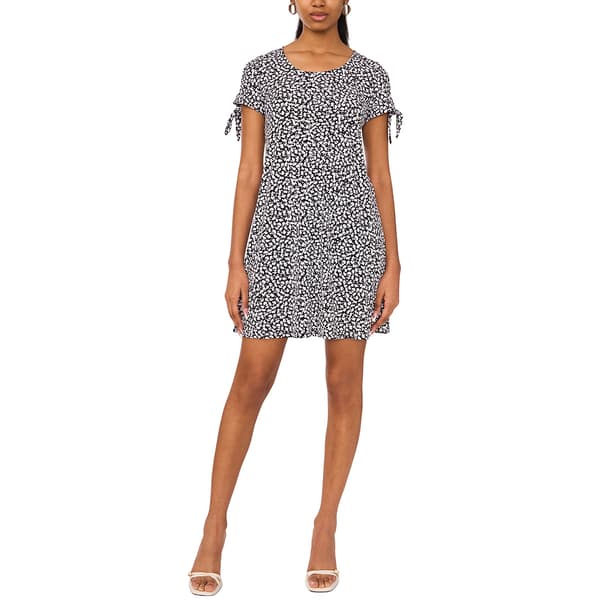 Womens MSK Short Sleeve Floral Tie Sleeve Shift Dress - image 