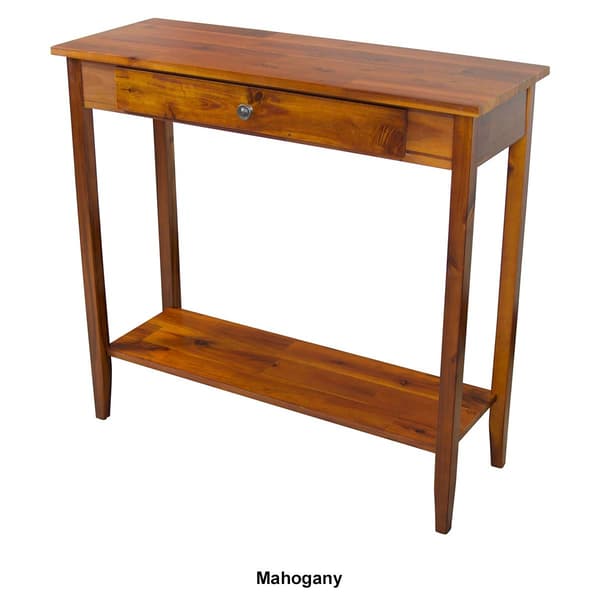 Casual Contemporary Living Acacia Console Table w/ Bottom Shelf