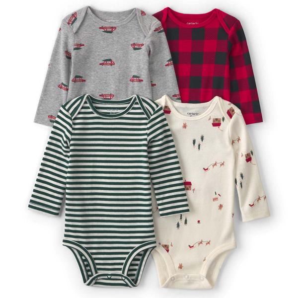 Baby Boy (NB-24M) Carter''s(R) 4pk. Holiday Long Sleeve Bodysuits - image 
