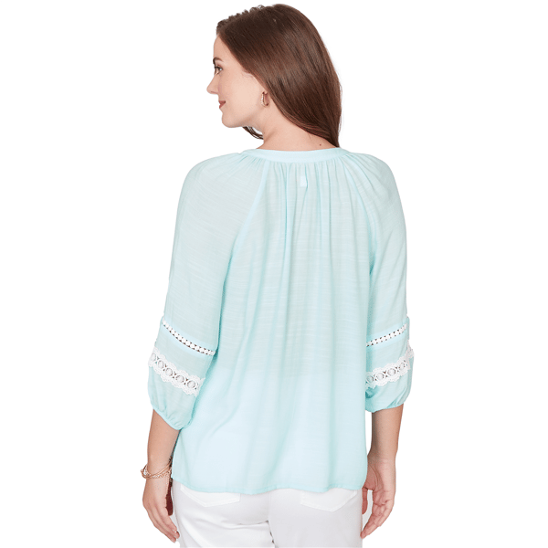 Petite Ruby Rd. Renaissance Romance 3/4 Sleeve Button Blouse