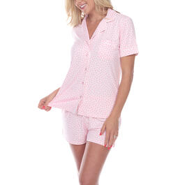 Womens White Mark Short Sleeve Pajama Set