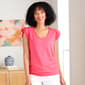 Womens French Laundry Double Ruffle Sleeve V-Neck w/Crochet - image 1