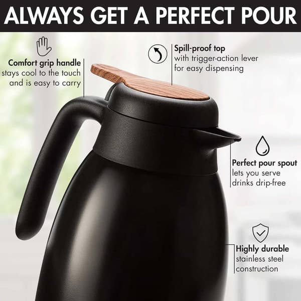 Bryant 1.5-Liter Matte Black Thermal Carafe