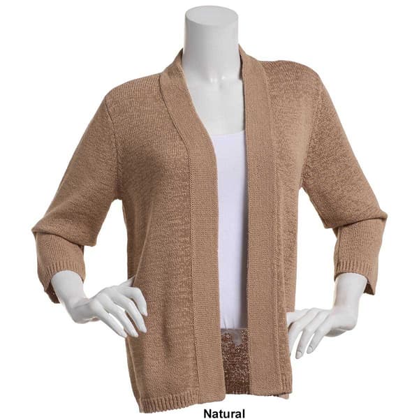 Plus Size Preswick & Moore 3/4 Sleeve Open Front Cardigan