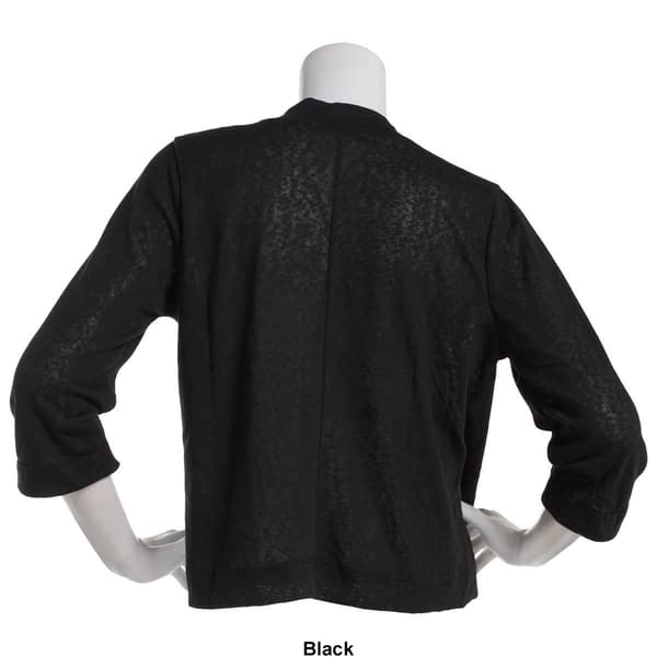 Womens Notations Long Sleeve Solid Hacci Short Cardigan