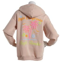 Juniors No Comment Pacific Paradise Embroidered Zip Hoodie