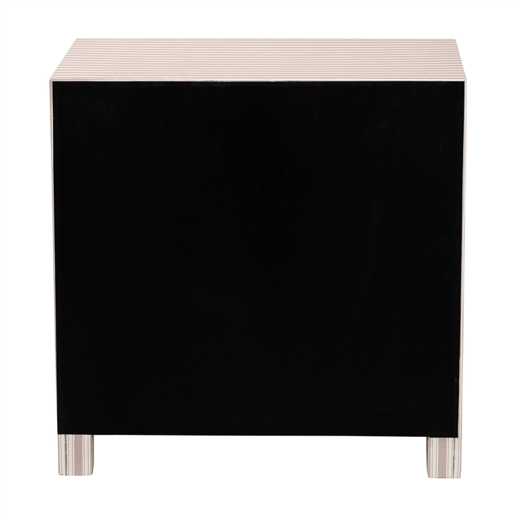Baxton Studio Javianne End Table with Striped Faux Leather