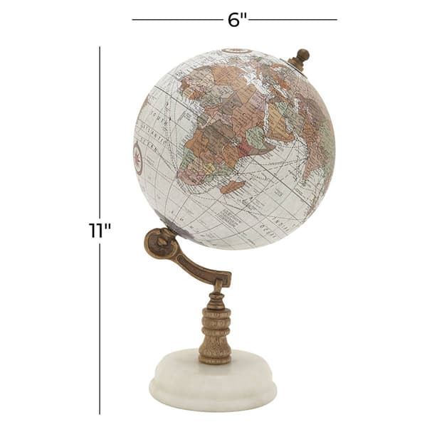 9th & Pike&#174; White Marble Contempt Globe Decor