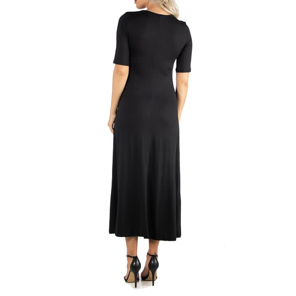 Womens 24/7 Comfort Apparel Casual Maxi Dress With Sleeves