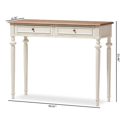 Baxton Studio Marquetterie Oak & Whitewash Writing Desk
