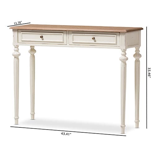 Baxton Studio Marquetterie Oak & Whitewash Writing Desk