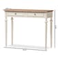 Baxton Studio Marquetterie Oak & Whitewash Writing Desk - image 8