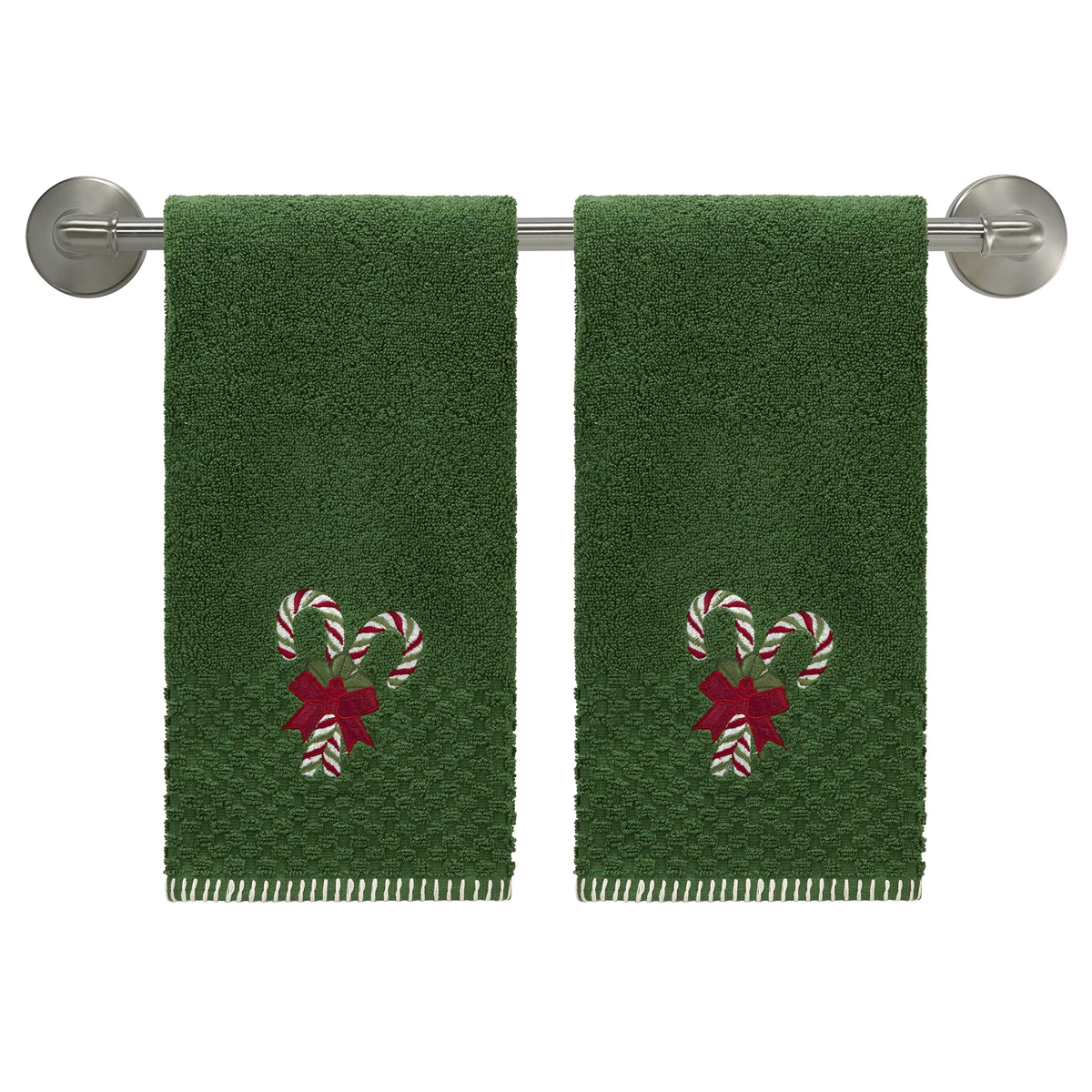 Avanti Candy Cane 2pc. Hand Towel