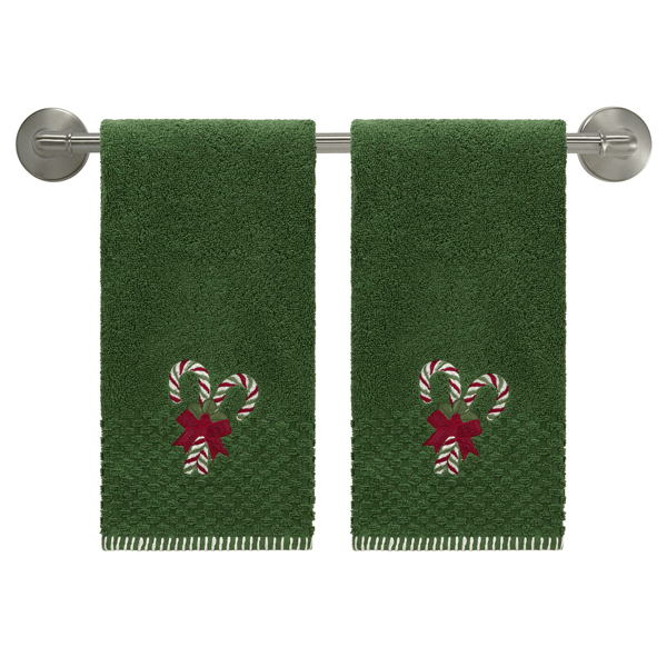 Avanti Candy Cane 2pc. Hand Towel