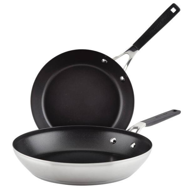 KitchenAid&#40;R&#41; 2pc. Stainless Steel Nonstick Frying Pan Set - image 
