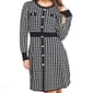 Womens Sharagano Button Trim Houndstooth Sweater Knit Dress - image 3