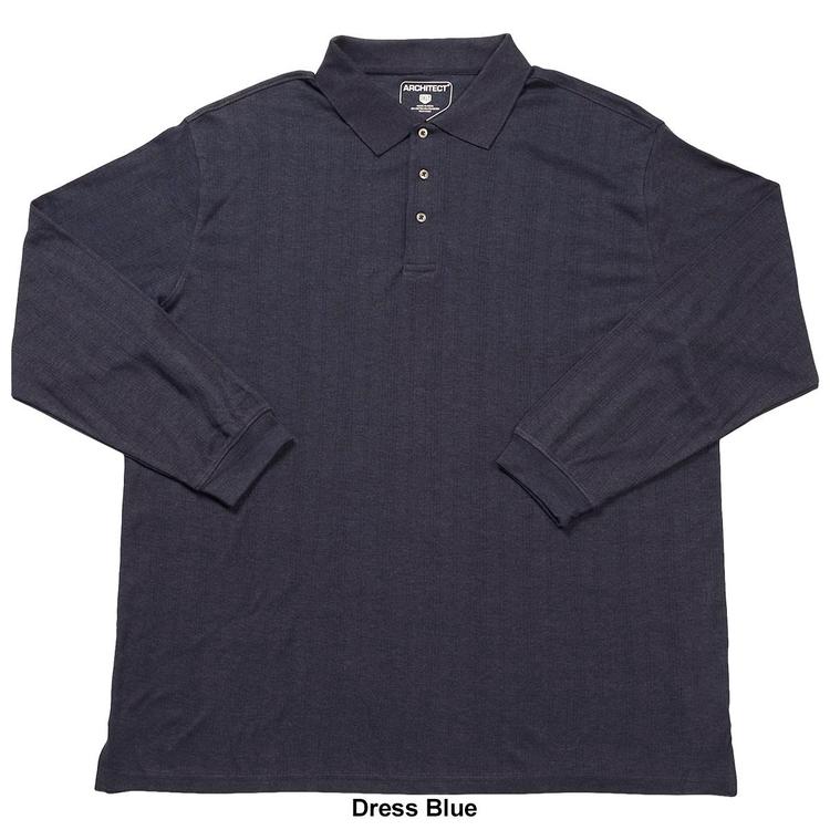 Mens Big & Tall Architect® Long Sleeve Solid I-lock Polo