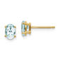 Gemstone Classics&#40;tm&#41; Yellow Gold 6mm. Aquamarine Earrings - image 1